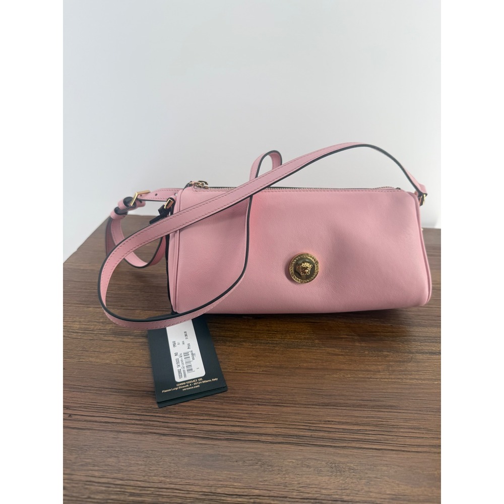 Versace Medusa Biggie Pink Calf Leather Crossbody Bag 1022882 1A15033